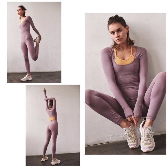 NEW Free People Movement Good Karma Long Sleeve Onesie Jumpsuit - Picture 4 of 5